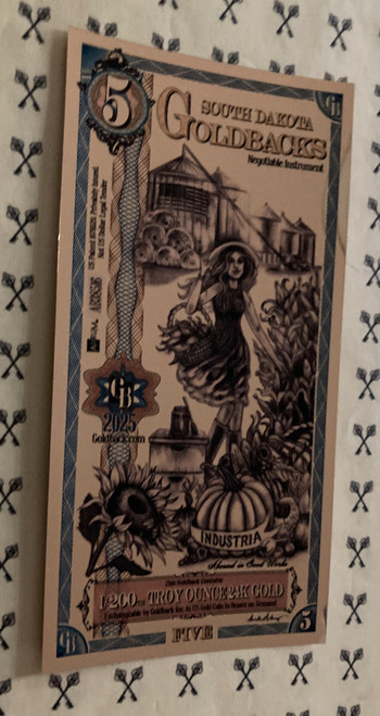 2025 South Dakota 5 Goldback