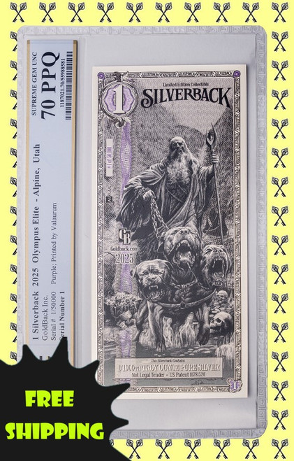2025 Hades Purple Silverback PCGS 70 with Free Shipping label