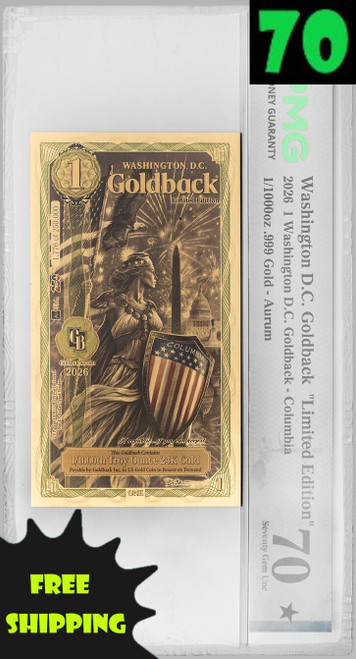 Washington DC Colorized Goldbacks & Graded DC Coins w/FREE GOLD