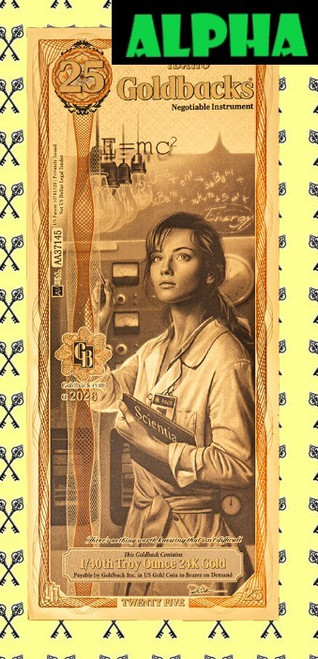 2026 Idaho 25 Goldback Alpha with Alpha label