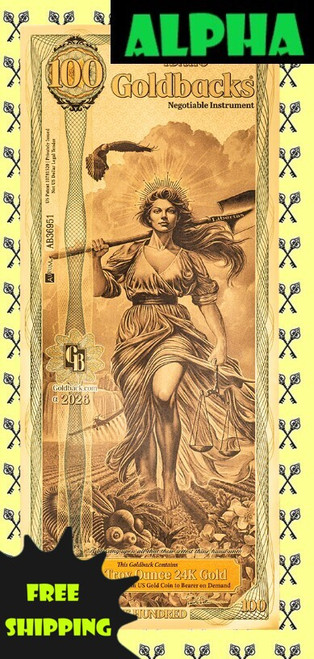 Idaho 100 Goldback Alpha with Alpha label