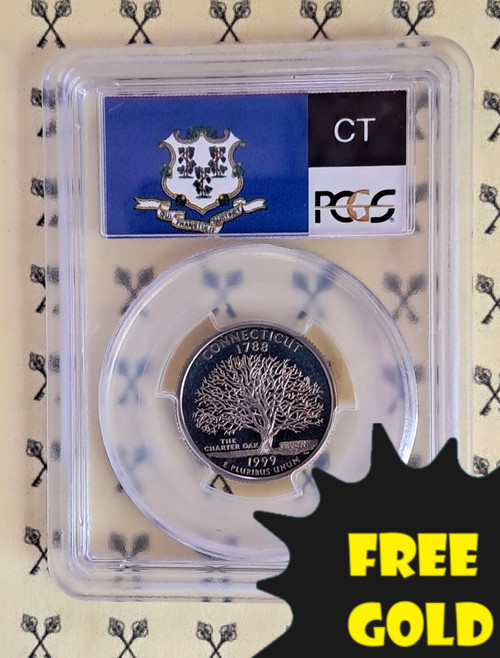 1999-S New Jersey State Quarter PCGS PR 69 DCam Flag w/FREE 1/4