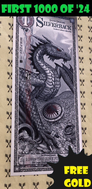 2024 Silverback Silver Dragons with first 1000 S/N '24 & free gold labels