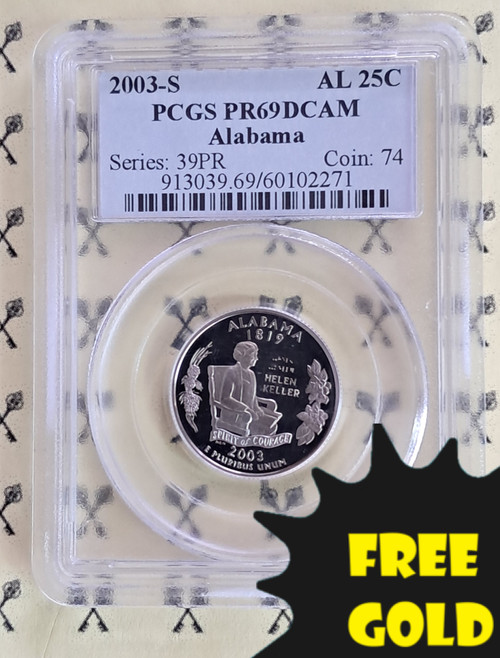 2003-S Missouri PCGS PR 69 DCam with FREE 1/4 GOLDBACK* - Gold is Back