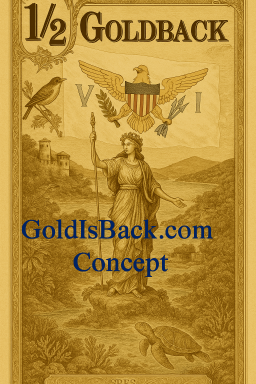 U.S. Virgin Islands 1/2 (Half) Goldback Concept U.S. Virgin Islands 1/2 (Half) Goldback Concept