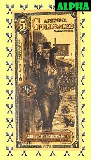 Arizona 5 Goldback Alpha & largest Goldbacks selection on Internet