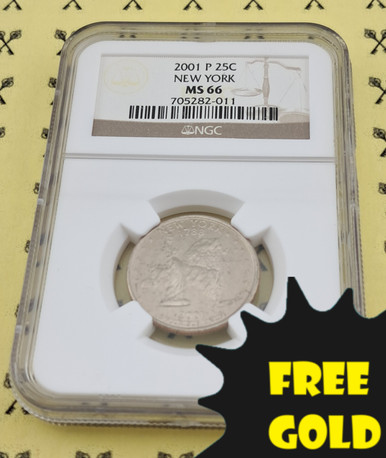 2001-P New York State Quarter NGC MS 66 ONLY 156 OTHERS w/FREE 1/4