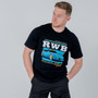 RWB Mai Black T-Shirt – Premium Quality 100% Cotton Heavyweight (230G) – Featuring Porsche 993 Cabriolet in Miami Blue