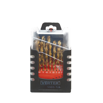Vertex - 25Ea Drill Bit Set Titanium - Vxds-T25