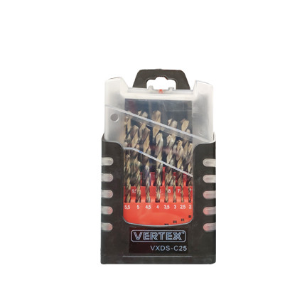 Vertex - 25Pcs Drill Bit Set Jobber-Ylw - Vxds-C25