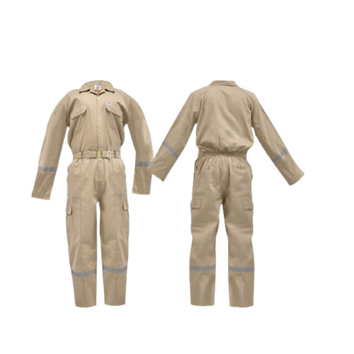 T/C Coverall Reflective 190Gsm Khaki L