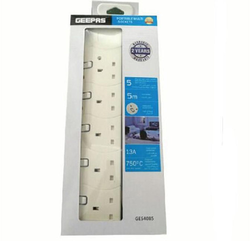 Geepas - Portable Multi Socket 5Way - 5M - Ges4085