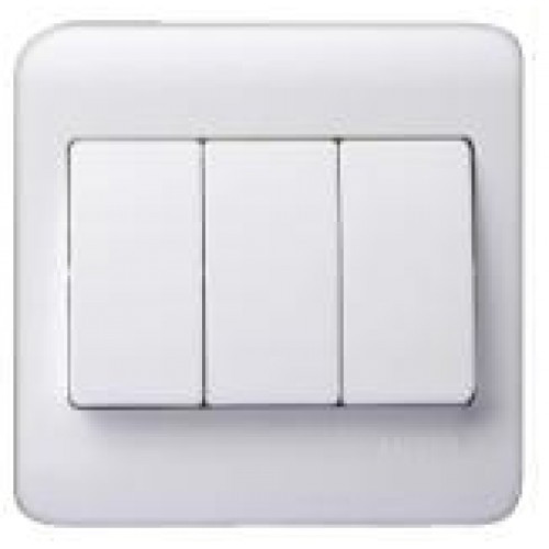 Admore-3Gang 1Way Switch White-Vk0005