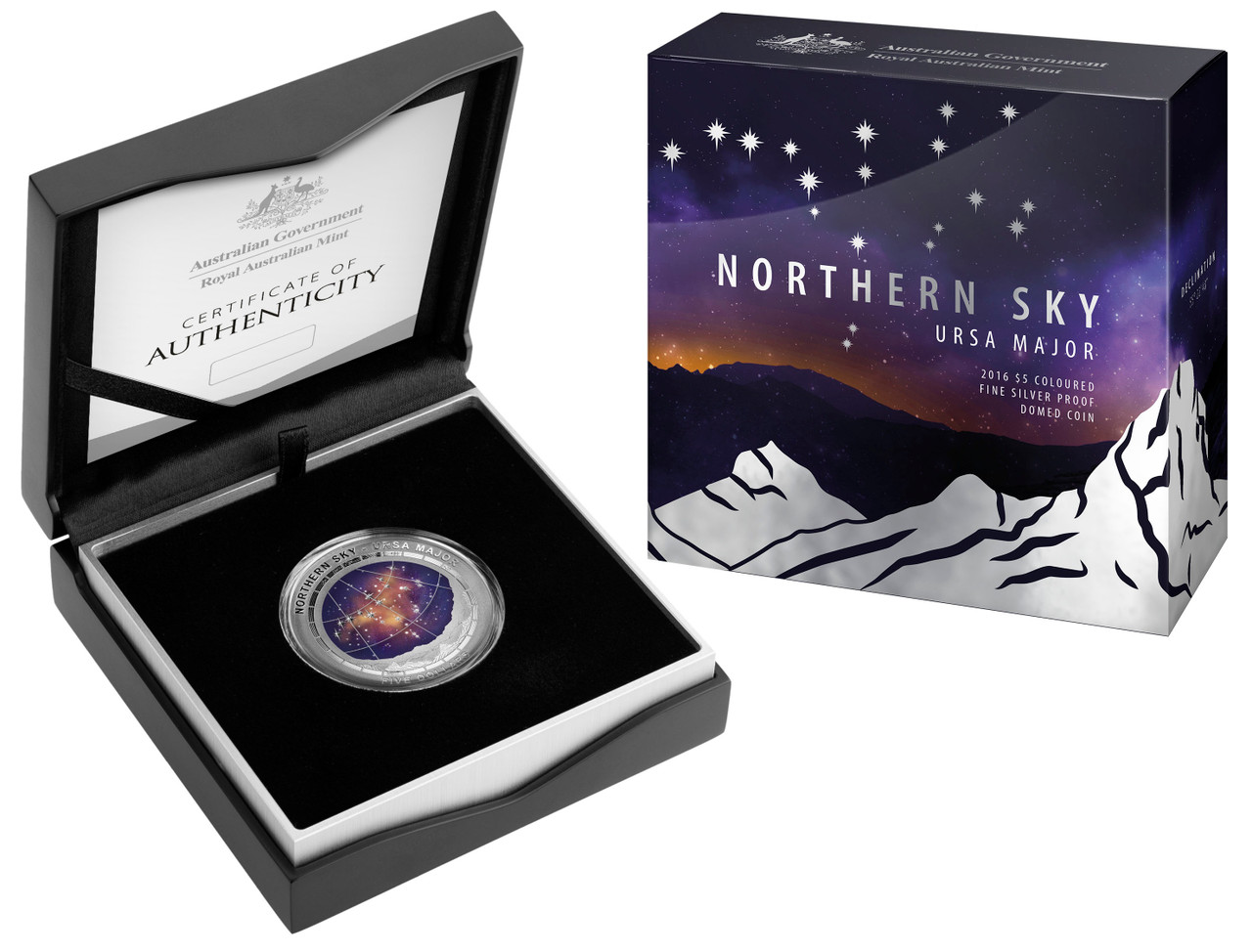 2016 5 Northern Sky Ursa Major 1oz Silver Coloured Domed Proof Coin
