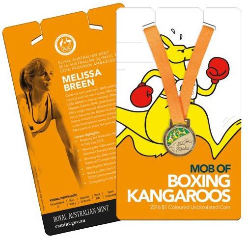 2016 1 Mob of Boxing Kangaroos Melissa Breen Uncirculated Coin Town