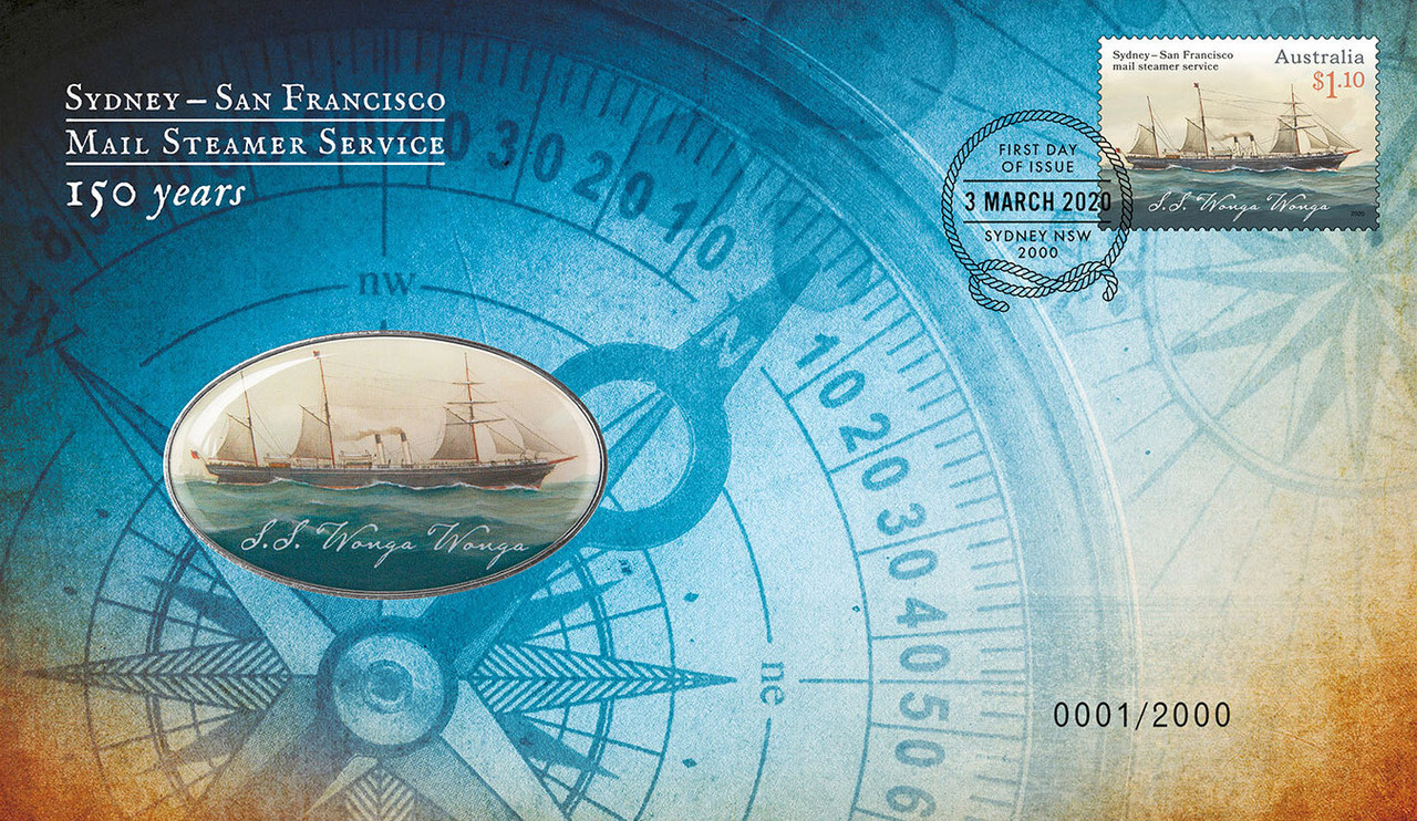 2020 Sydney To San Francisco Mail Steamer Service 150 Years Medallion