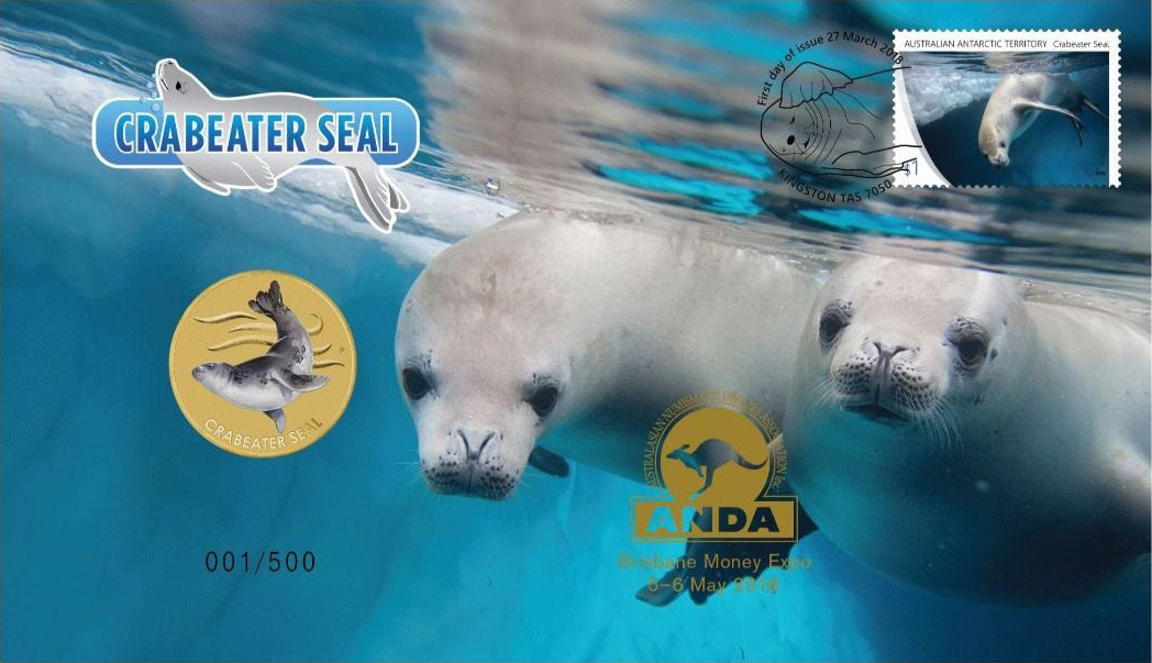 2018 1 ANDA Brisbane Crabeater Seal PNC Town Hall Coins and Collectables
