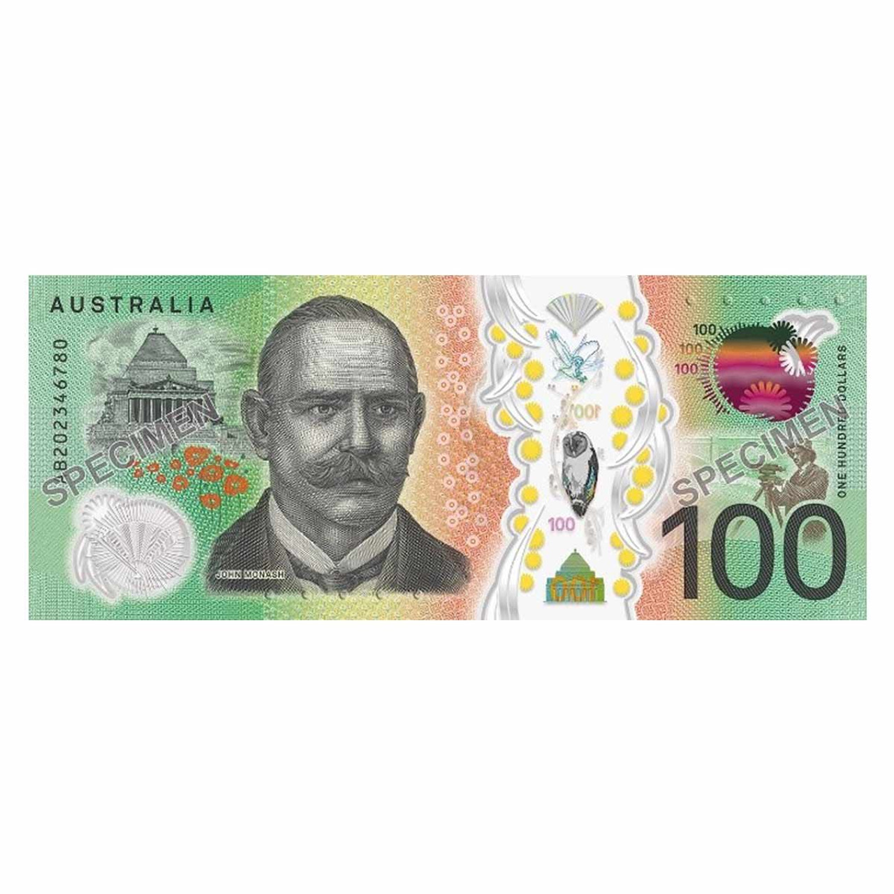 Reserve Bank of Australia Two Generations 100 Uncirulated Banknote