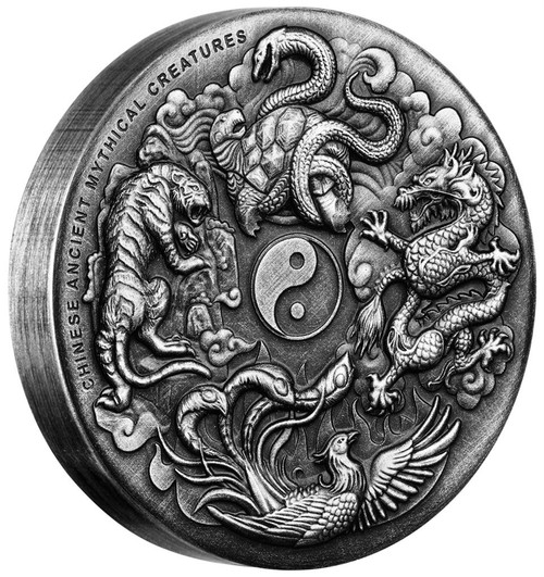 Tuvalu 2016 $2 Chinese Ancient Mythical Creatures 2oz Silver High ...