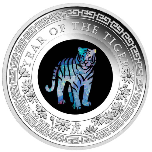 2022 $1 Lunar Year of The Tiger 1oz Silver Gilded Coin - Town Hall