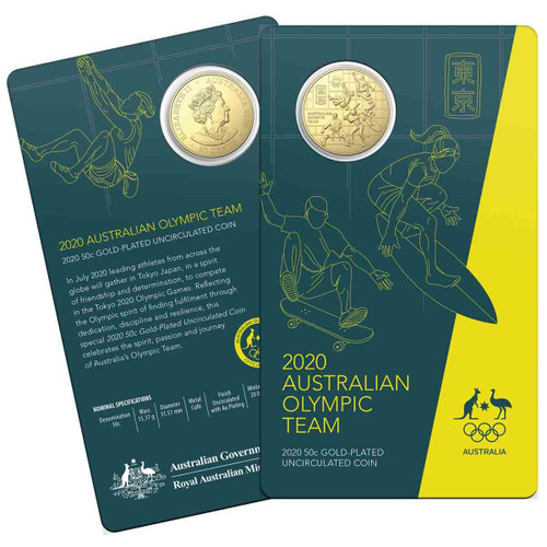 2020 $2 Australian Olympic Team Coloured Uncirculated 5 Coin Set