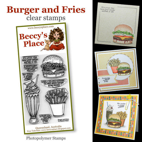 Burger and Fries clear stamps