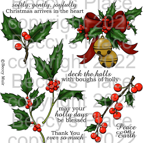 Holly Days digital stamps