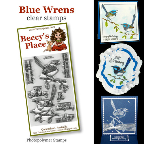 Blue Wrens clear stamps