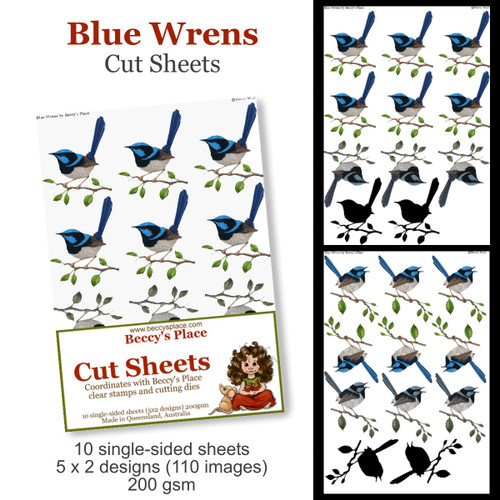 Blue Wrens Cut Sheets