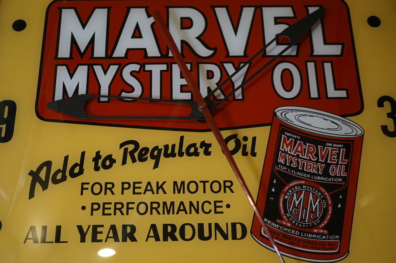 Marvel Mystery Oil Advertising Clock by Auto PAM dates 1960's