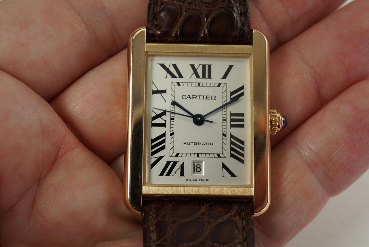 Cartier Tank Solo XL 3514 rose & steel automatic dates 2010
