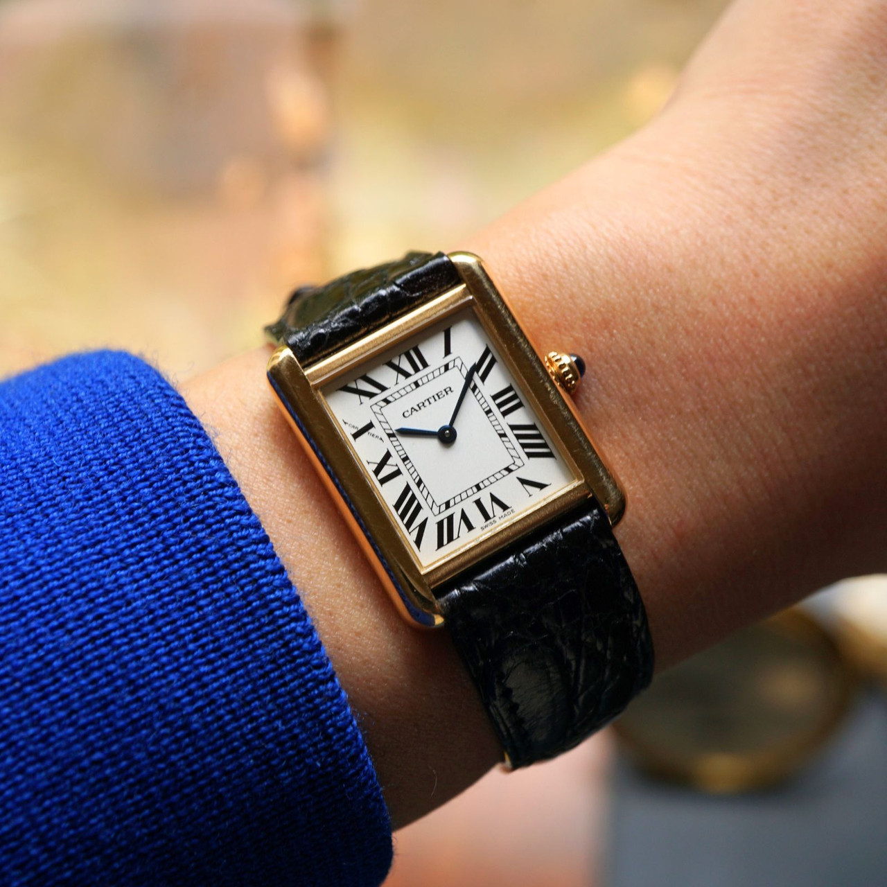 Wrist Cartier Tank Solo Watch Small Tank Must Watch Small WSTA0042