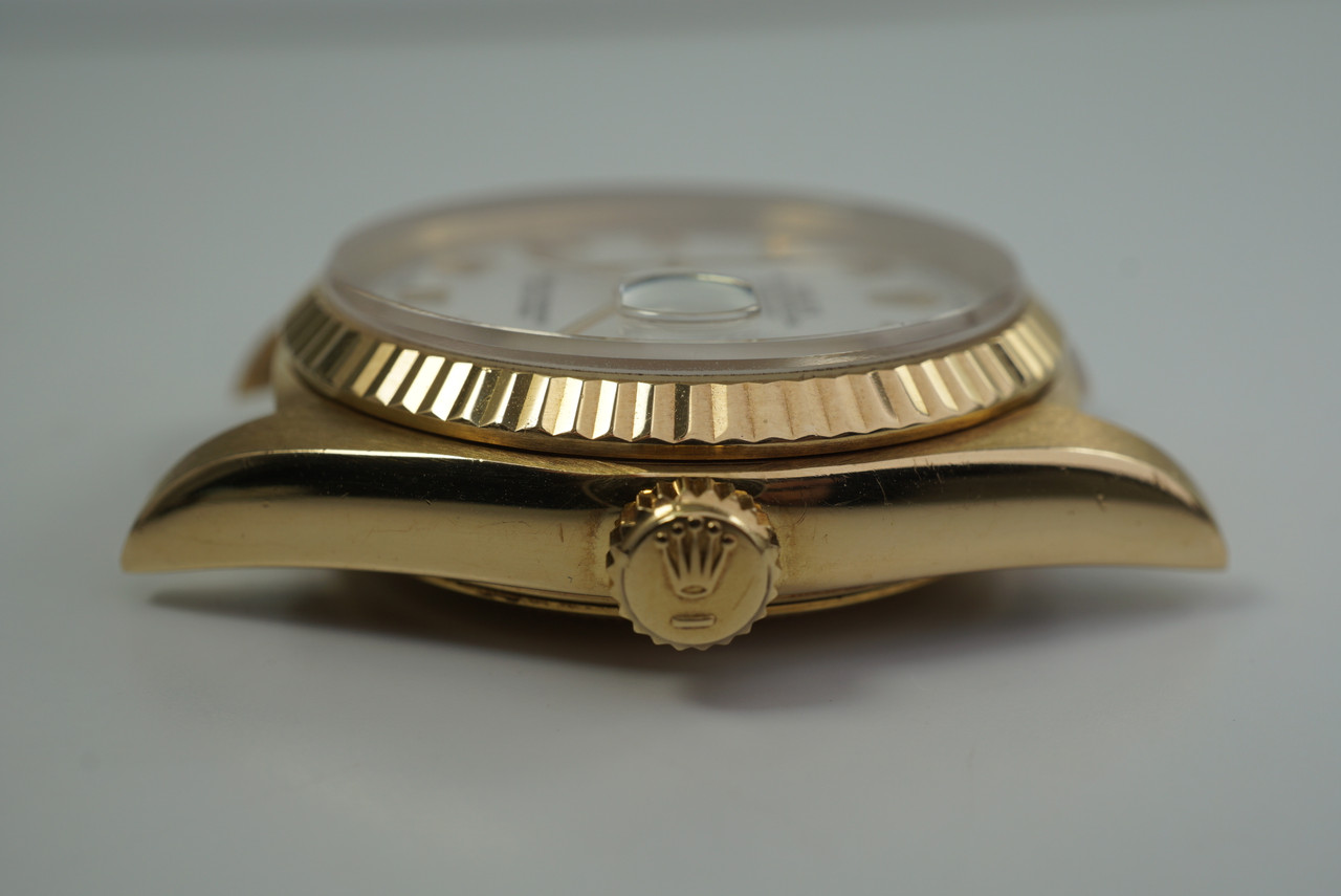 福禄寿 ROLEX 16018 DATEJUST SOLID 18KT YELLOW GOLD HEAD WHITE ROMAN DIAL