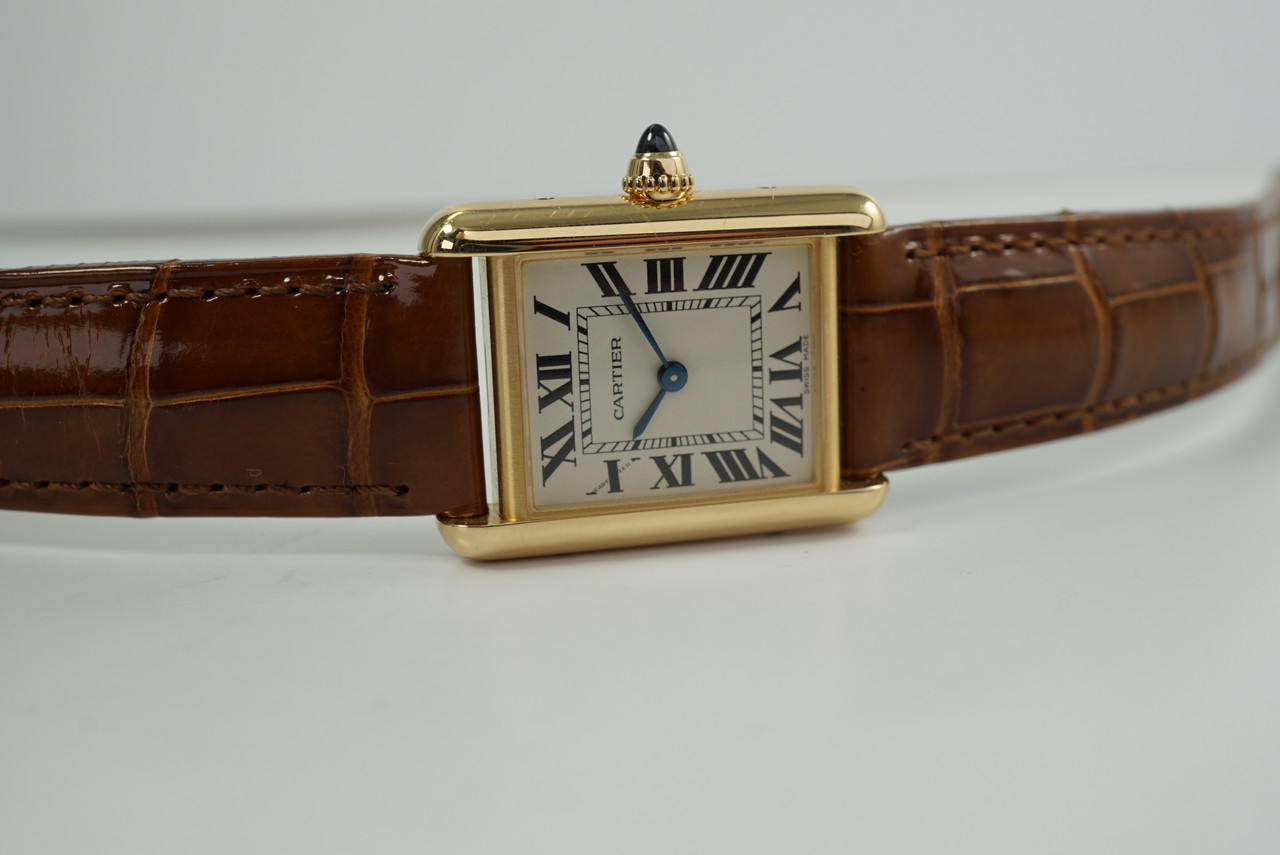 Cartier Tank Louis Ladies Watch 18k Yellow Gold