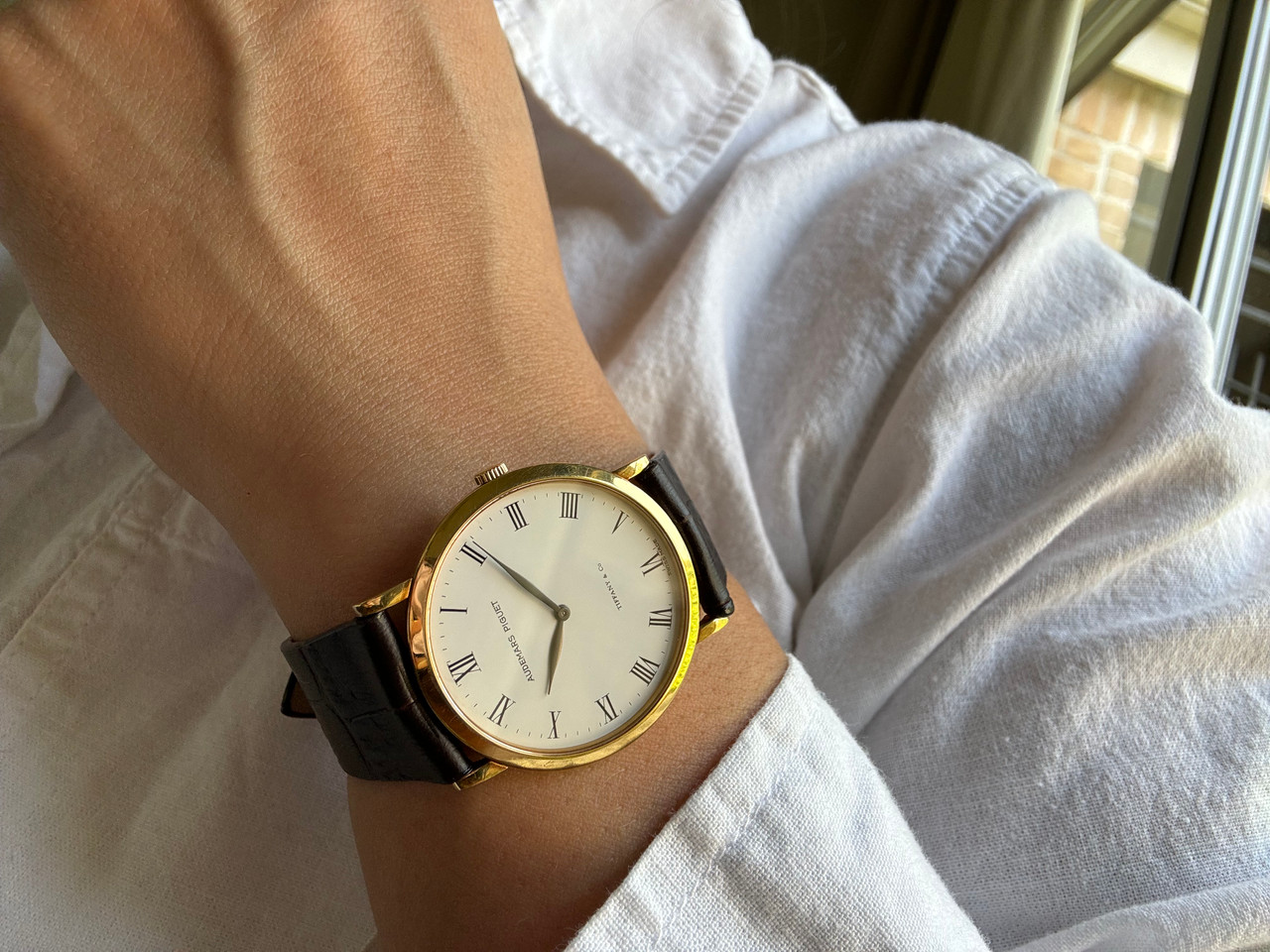 Audemars Piguet 18k Yellow Gold Men's Dress Retailed by Tiffany & Co