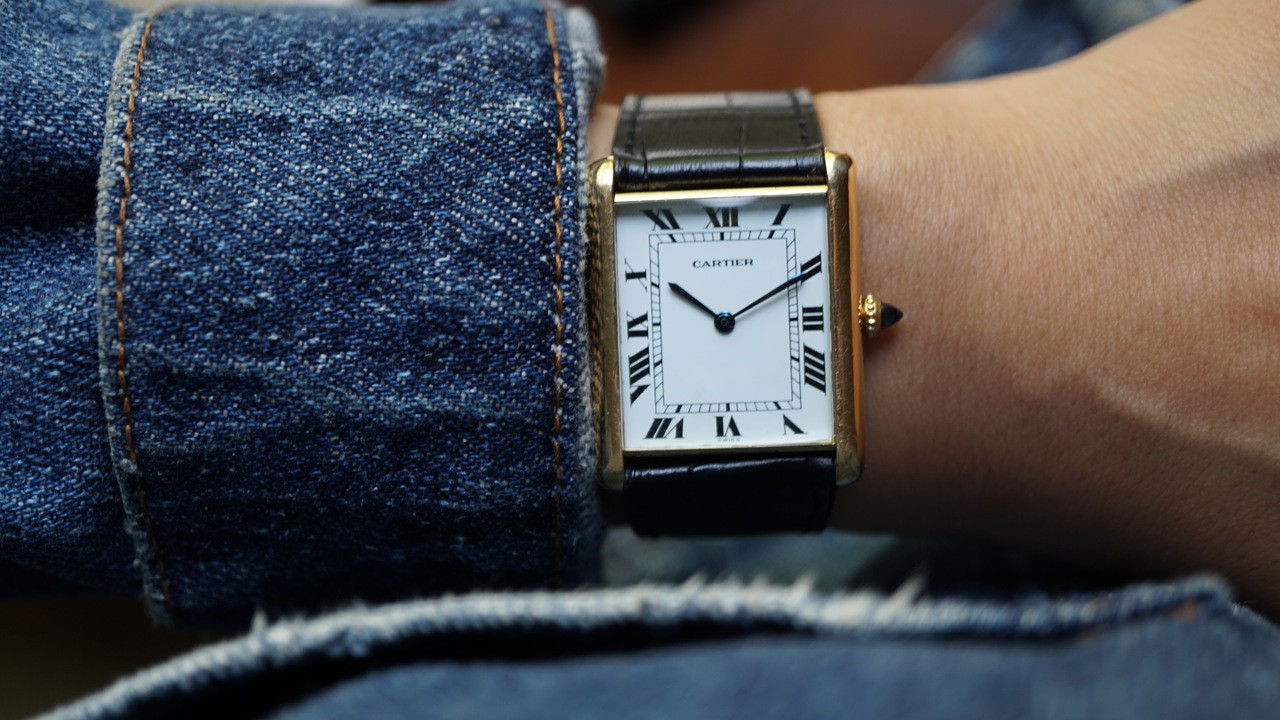 Cartier Tank 18k Yellow Gold Jumbo Automatique c. 1970's