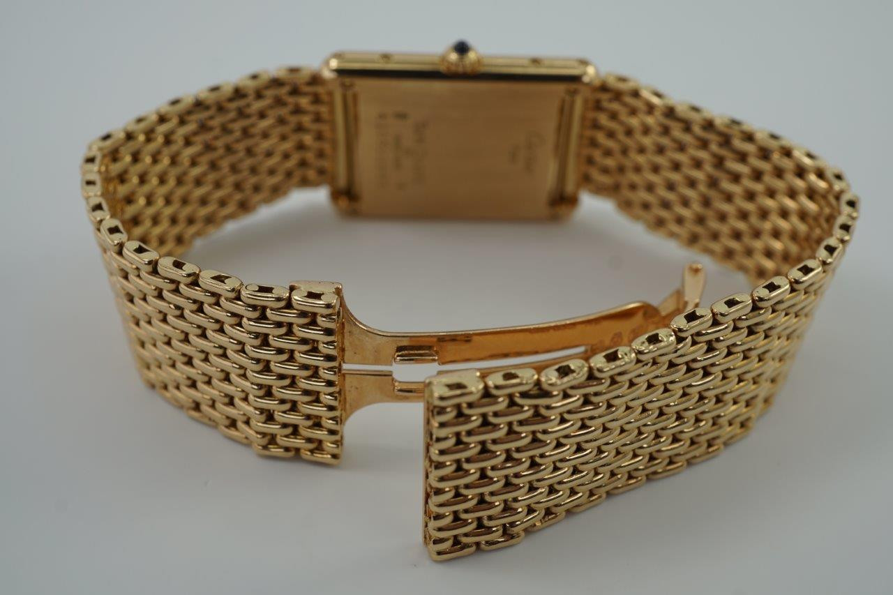 Cartier 18k Tank Grains of Rice Bracelet 1990s