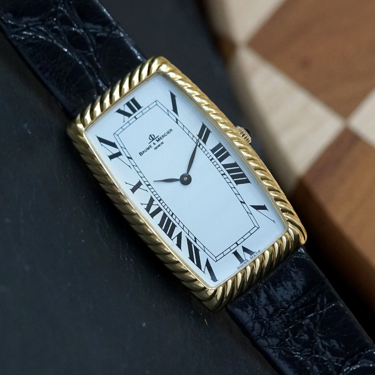 Baume & Mercier Oversized Tank Allongee 18k Gold 1971