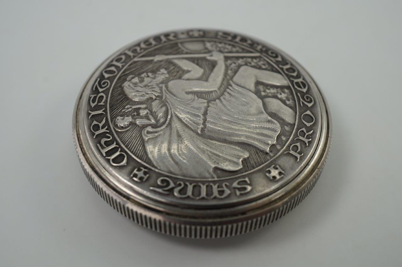 Movado St. Christopher Silver Coin Watch 1950-60s