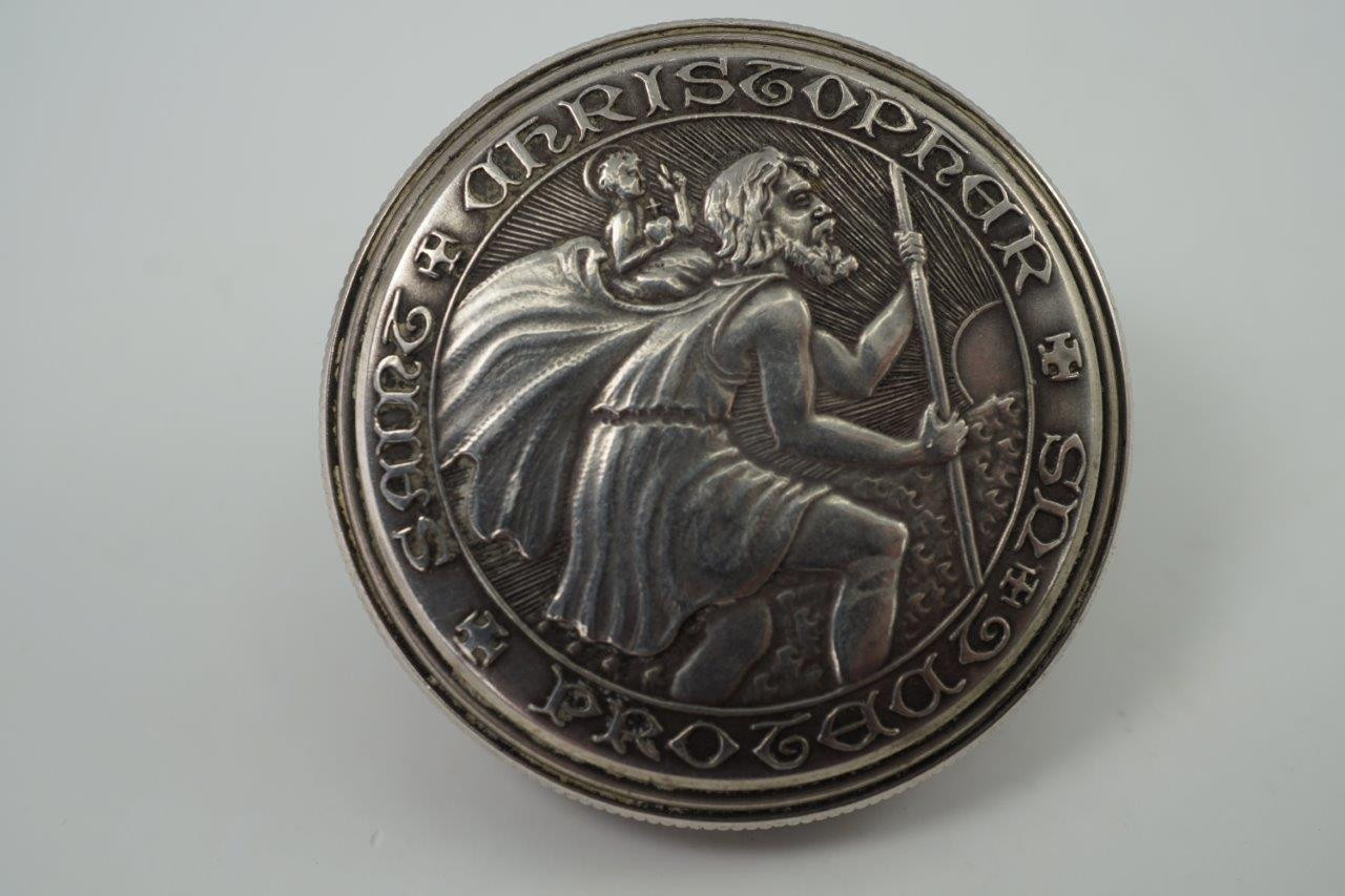 Movado St. Christopher Silver Coin Watch 1950-60s