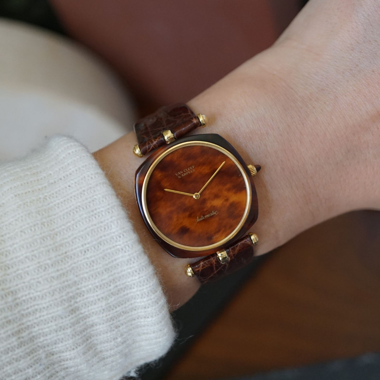 Van Cleef Arpels x Gerald Genta Tortoise 18k Gold Automatic 1970s