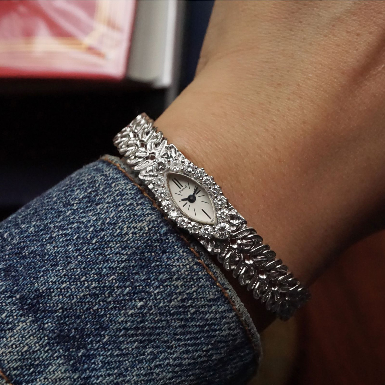 Piaget Diamond Bracelet Watch 18k White Gold Mid-1960s