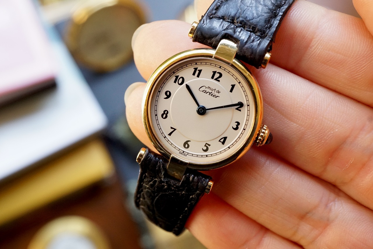 Cartier Vendome Vermeil Silver 24mm 1990s