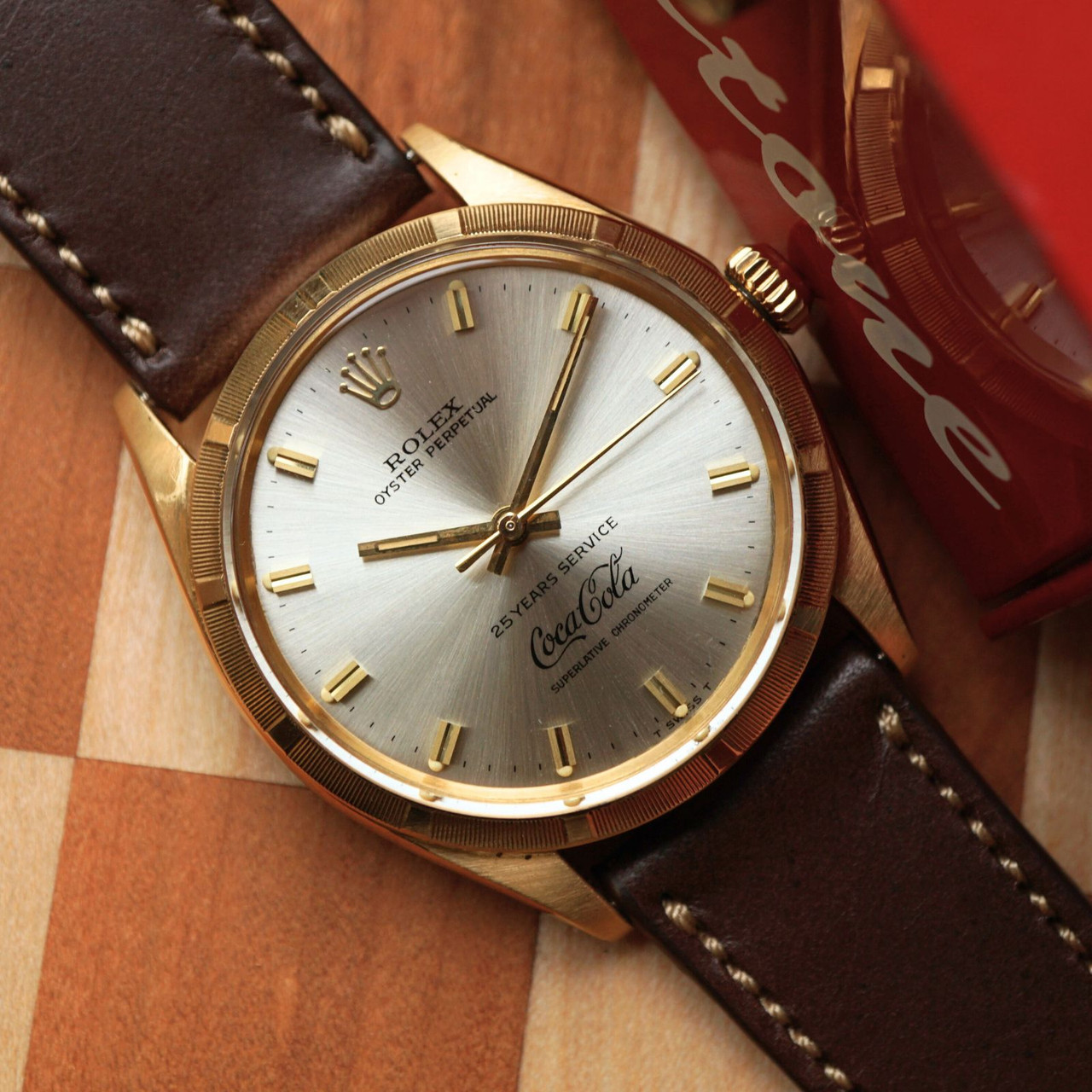 Rolex Oyster Perpetual Ref. 1003 Vintage Coca Cola 18k Gold 34mm