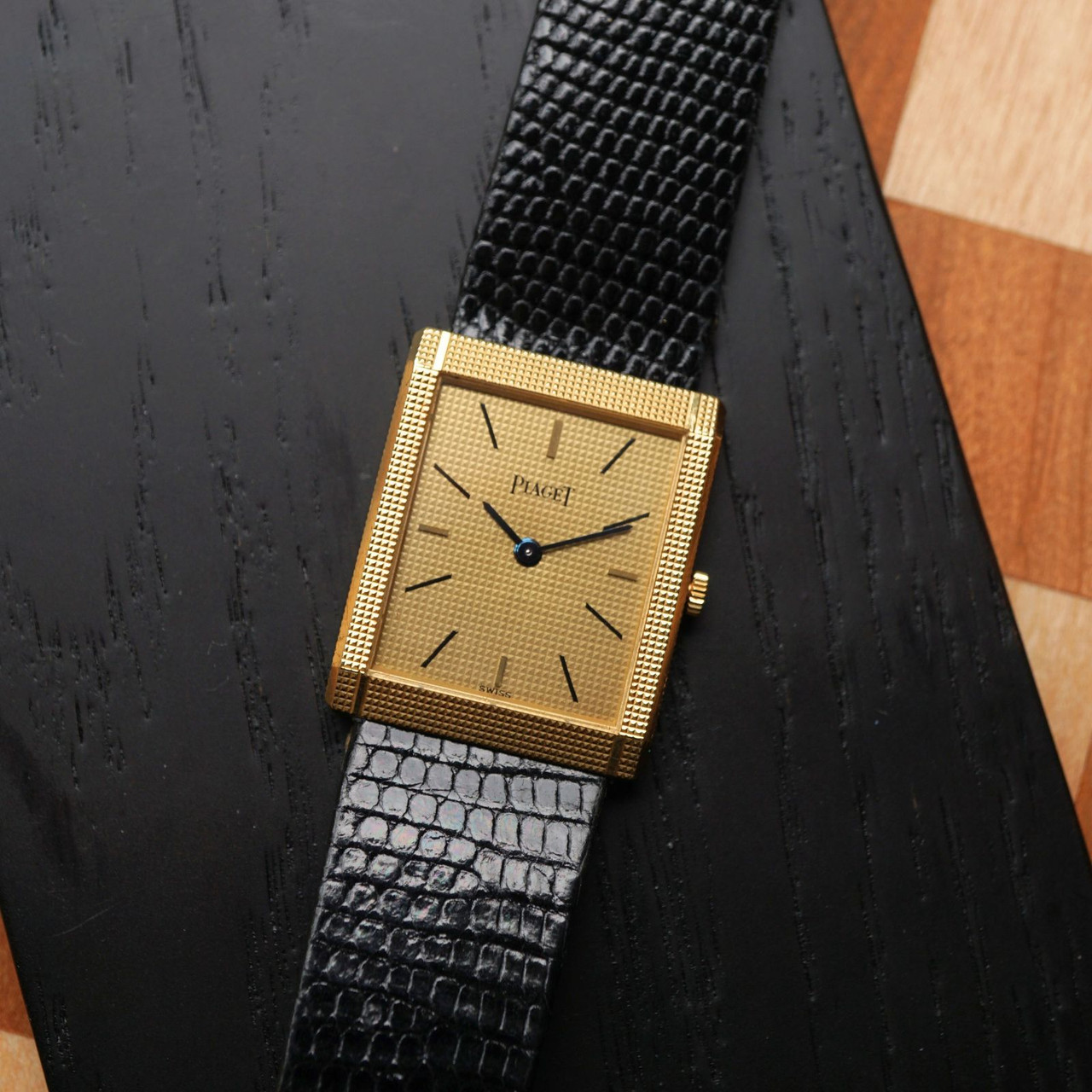 Piaget Tank Ref. 9151 Clous de Paris 18k Gold Mechanical 1970s