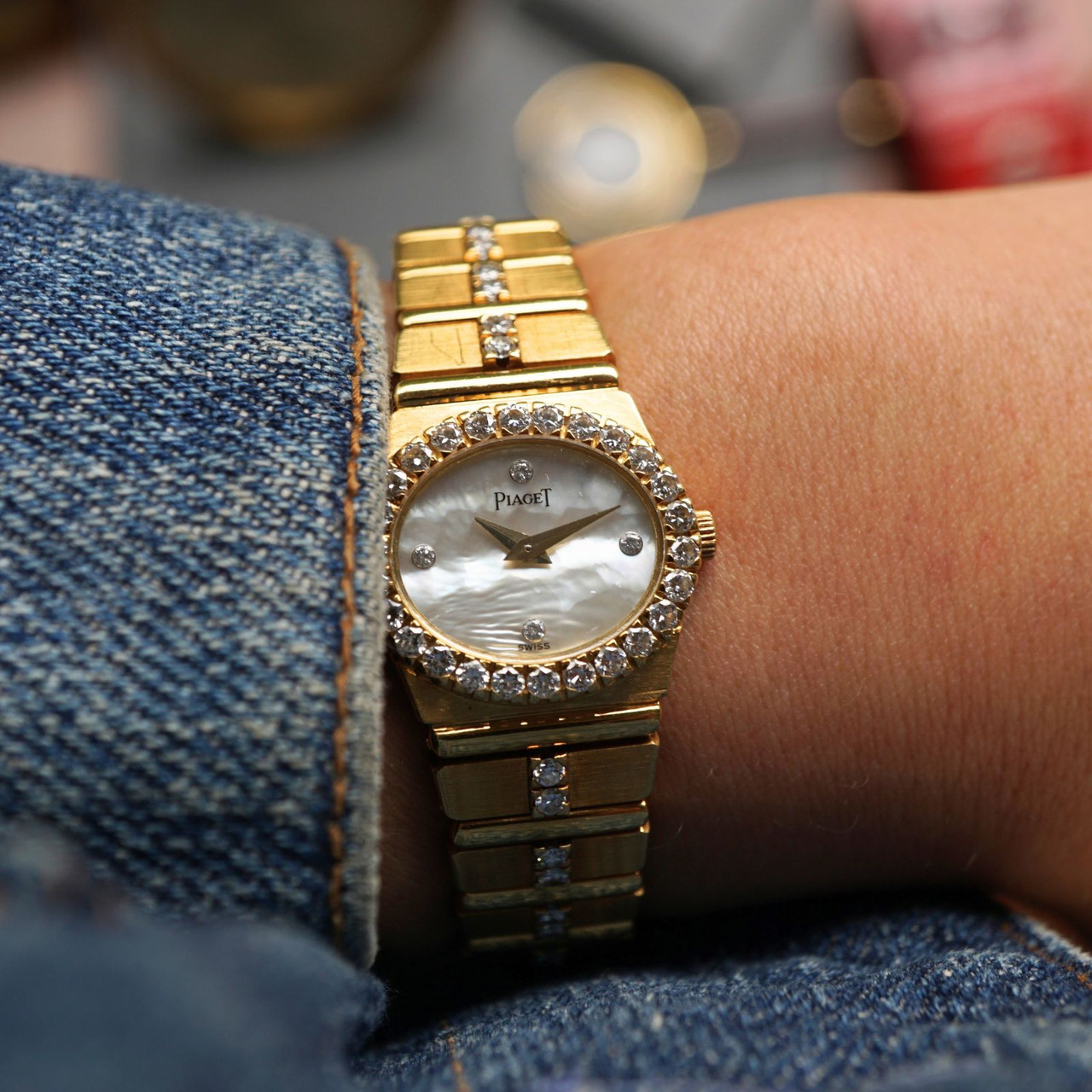 Piaget Polo Ref. 8306 Mother of Pearl Diamond Bracelet 18k Gold