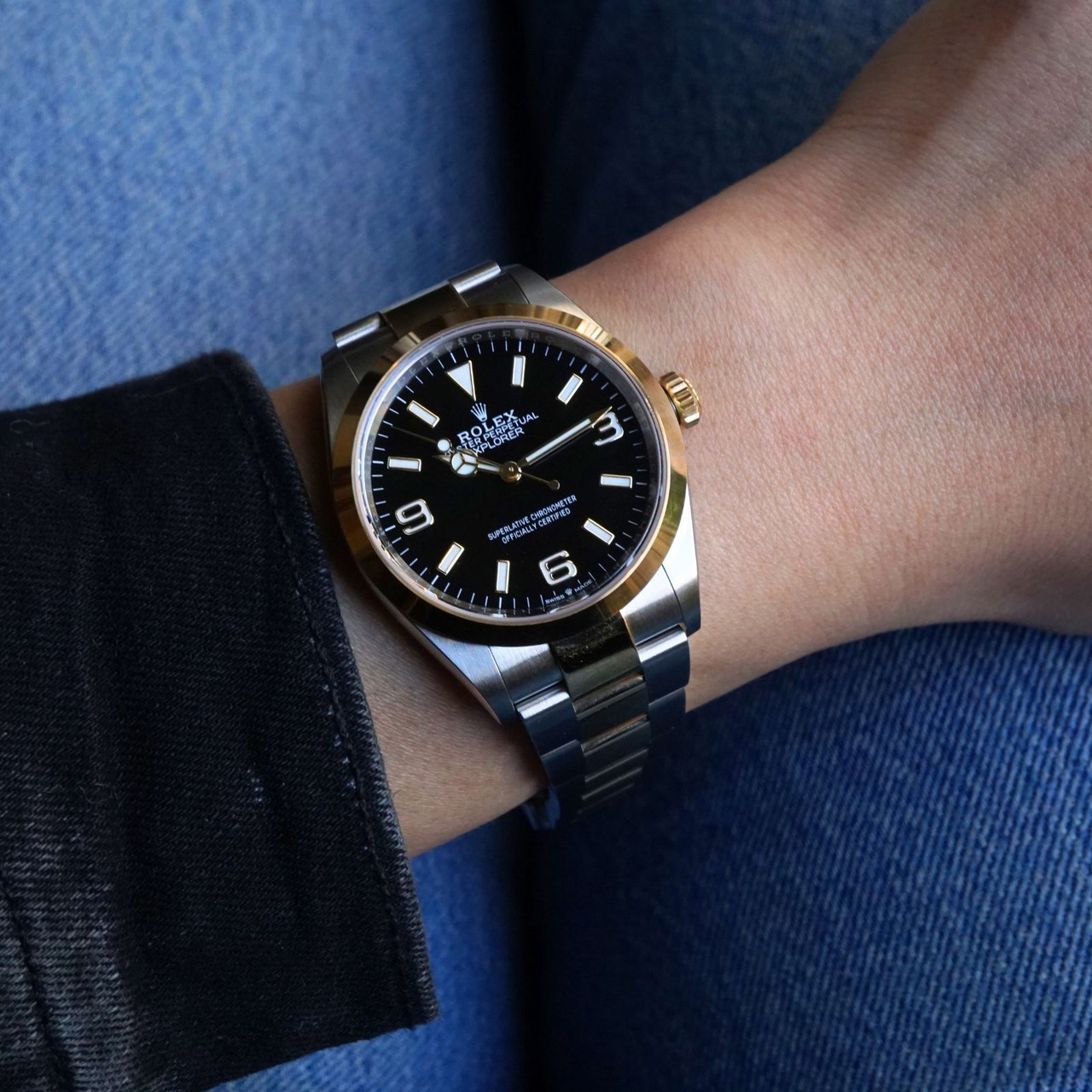 Ss Rolex Explorer 124273 Black Dial, Stainless Steel