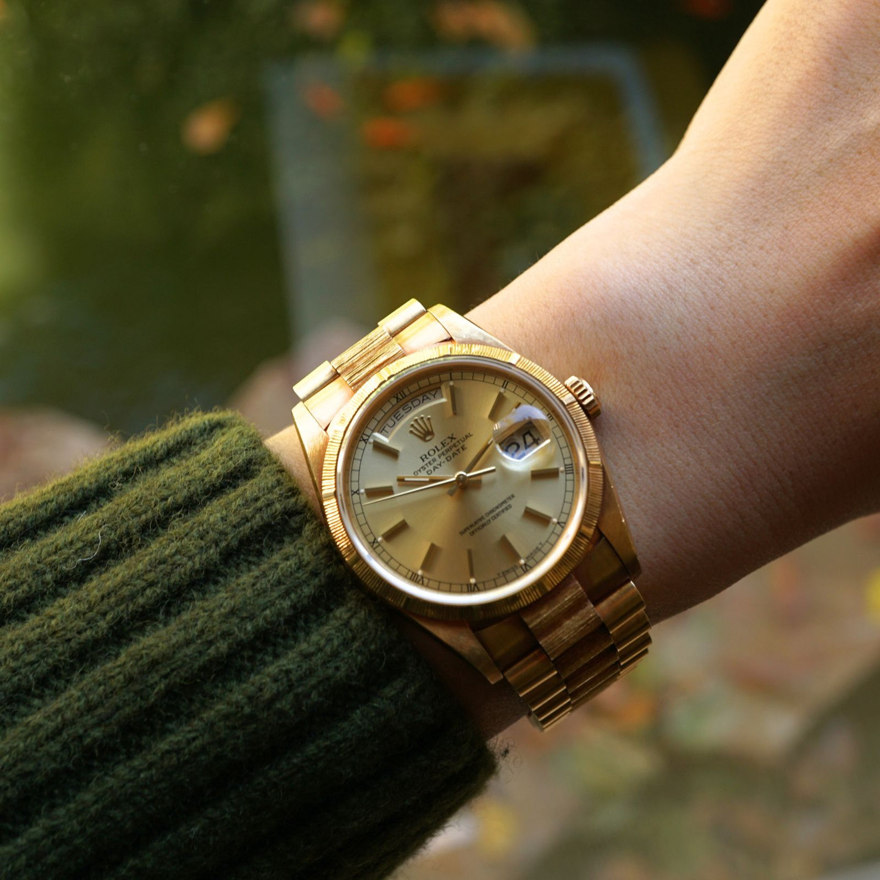 Rolex Day Date Ref. 18248 18k Gold Bark 1989
