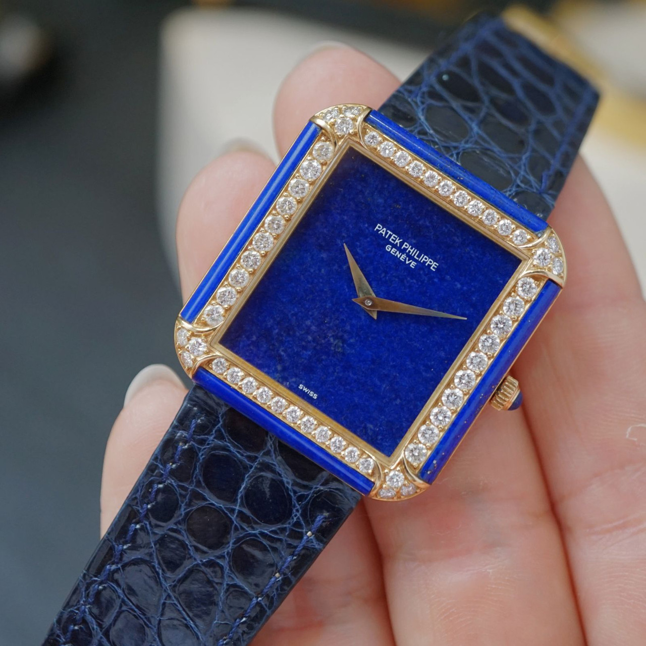 Patek Philippe 掛け時計 Herloger Depuis 1839 Patek Philippe Lapis & Diamond Ref. 3727 Late 1970s