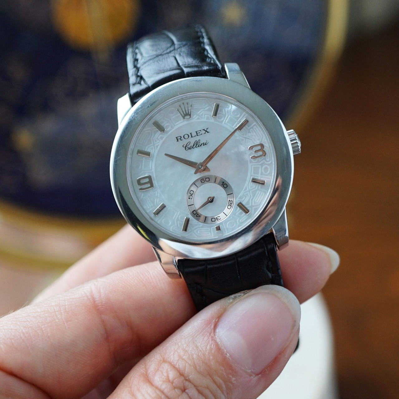 Rolex Cellini Ref. 5240 Platinum Deployment Mother of Pearl 2001